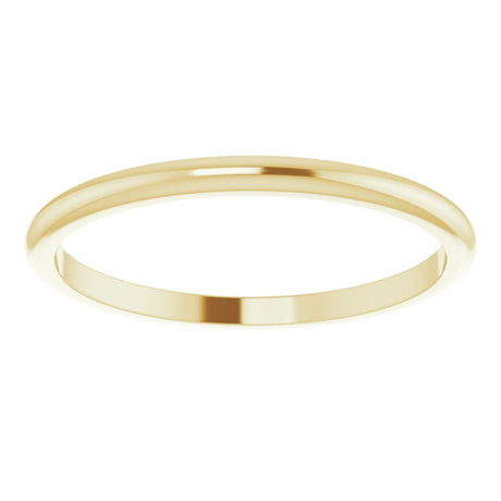 14K Yellow Gold 1.5 mm Half Round Band Size 2