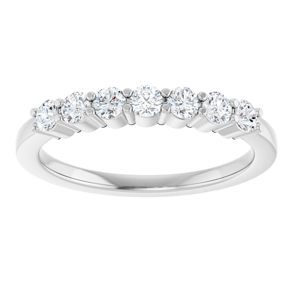 14K White 3/8 CTW Natural Diamond Anniversary Band