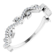 14K White Gold 1/8 CTW Natural Diamond Leaf Ring