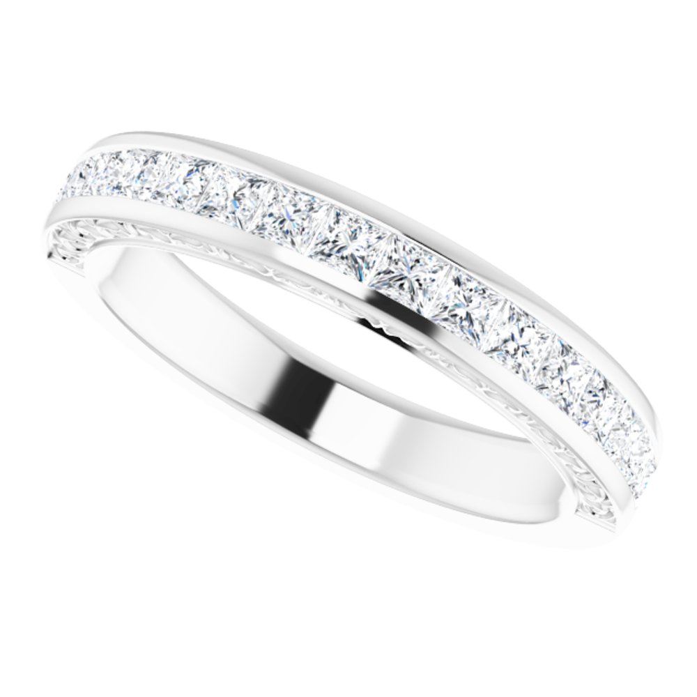 14K White 7/8 CTW Natural Diamond Anniversary Band