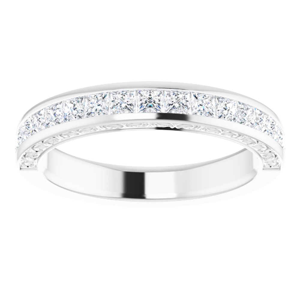 14K White 7/8 CTW Natural Diamond Anniversary Band