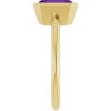 14K Yellow Gold 8x6 mm Natural Amethyst Bezel-Set Ring