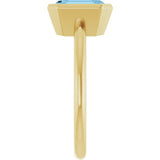 14K Yellow Gold 8x6 mm Natural Sky Blue Topaz Bezel-Set Ring