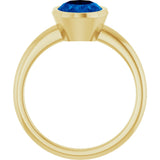 14K Yellow Lab-Grown Blue Sapphire Ring