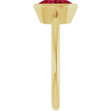 14K Yellow Gold 8x6 mm Lab-Grown Ruby Bezel-Set Ring