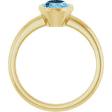 14K Yellow Gold 8x6 mm Natural Sky Blue Topaz Bezel-Set Ring