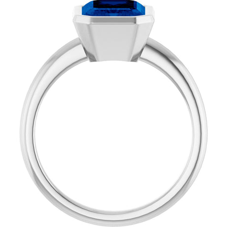 14K Yellow Lab-Grown Blue Sapphire Ring