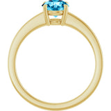 14K Yellow Gold Natural Aquamarine Solitaire Ring