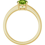 14K Yellow Gold Natural Peridot Solitaire Ring