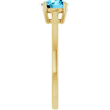 14K Yellow Gold Natural Aquamarine Solitaire Ring