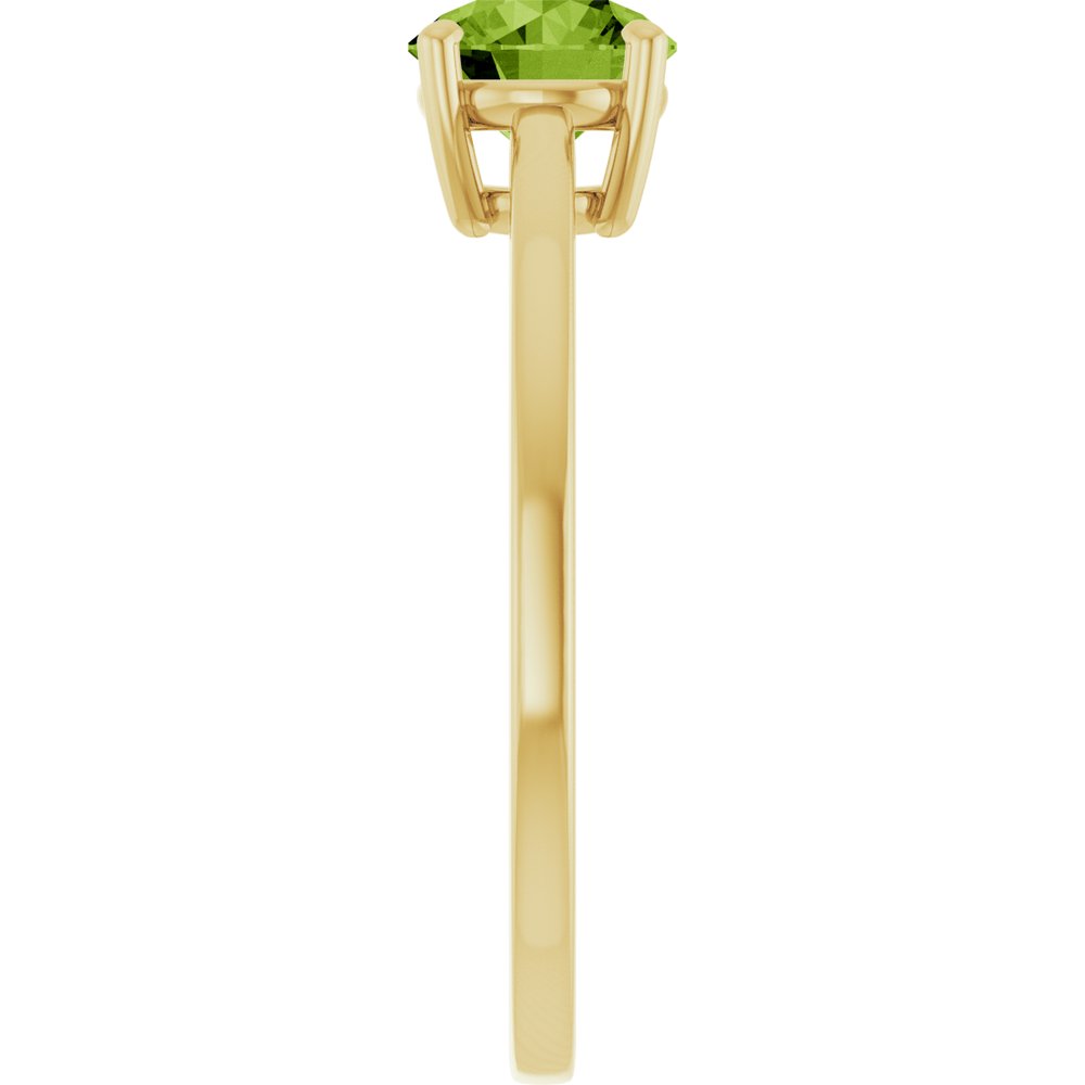 14K Yellow Gold Natural Peridot Solitaire Ring