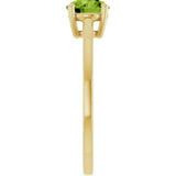 14K Yellow Gold Natural Peridot Solitaire Ring