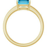 14K Yellow Gold Natural Aquamarine Solitaire Ring