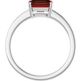 Sterling Silver Natural Mozambique Garnet Solitaire Ring