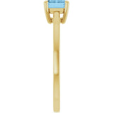 14K Yellow Gold Natural Sky Blue Topaz Solitaire Ring