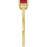 14K Yellow Gold Lab-Grown Ruby Solitaire Solitaire Ring