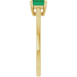 14K Yellow Gold Lab-Grown Emerald Solitaire Solitaire Ring