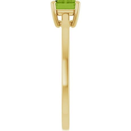 14K Yellow Gold Natural Peridot Solitaire Ring