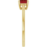 14K Yellow Gold Natural Mozambique Garnet Solitaire Ring