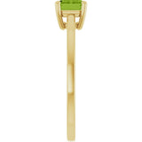 14K Yellow Gold Natural Peridot Solitaire Ring
