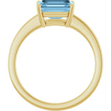 14K Yellow Natural Sky Blue Topaz Ring