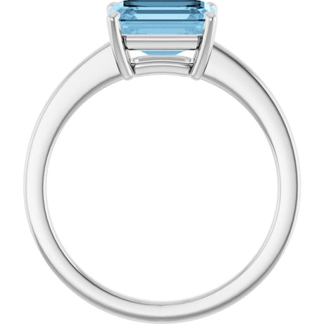 14K White Gold Natural Sky Blue Topaz Ring