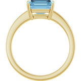 14K Yellow Gold Natural Sky Blue Topaz Ring