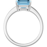 14K White Gold Natural Sky Blue Topaz Ring