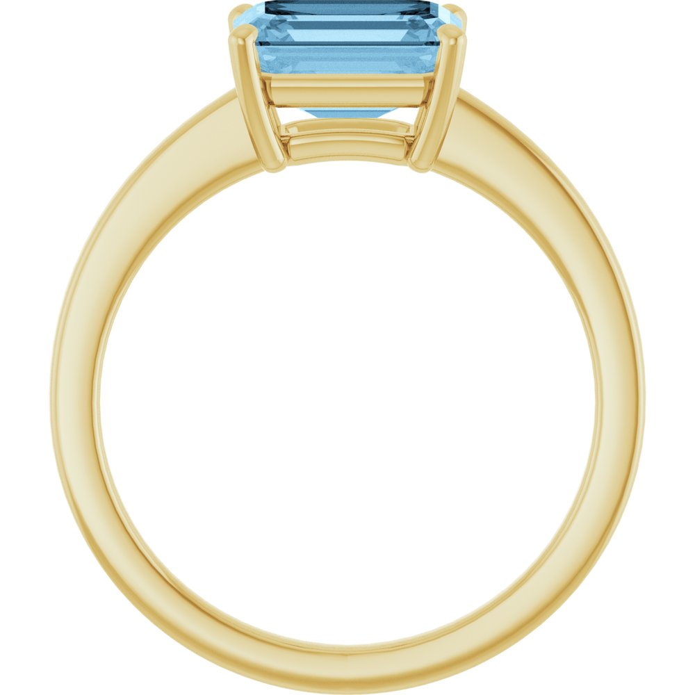 14K Yellow Natural Sky Blue Topaz Ring