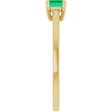 14K Yellow Lab-Grown Emerald Ring