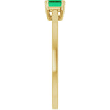 14K Yellow Gold Lab-Grown Emerald Ring 