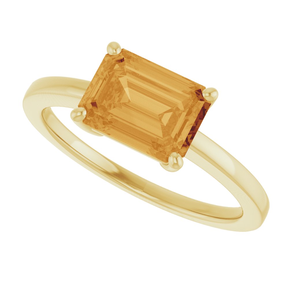 14K Yellow Natural Citrine Ring