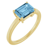 14K Yellow Natural Sky Blue Topaz Ring