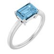 14K White Gold Natural Sky Blue Topaz Ring