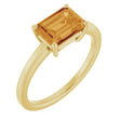 14K Yellow Natural Citrine Ring