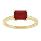 14K Yellow Gold Natural Mozambique Garnet Solitaire Ring