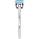 14K White Gold Natural Sky Blue Topaz Ring