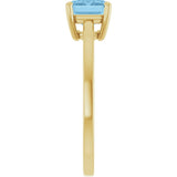 14K Yellow Gold Natural Sky Blue Topaz Ring