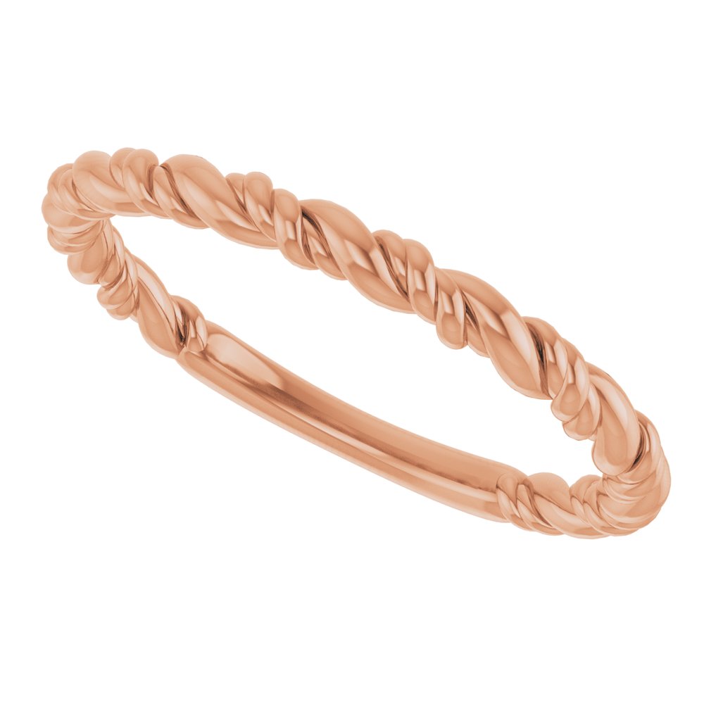 14K Rose Gold Stackable Rope Ring