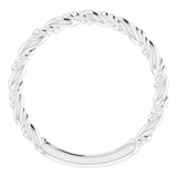 Platinum Stackable Rope Ring