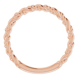 14K Rose Gold Stackable Rope Ring