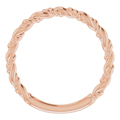 14K Rose Gold Stackable Rope Ring