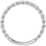 14K White Gold Stackable Rope Ring