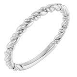Platinum Stackable Rope Ring