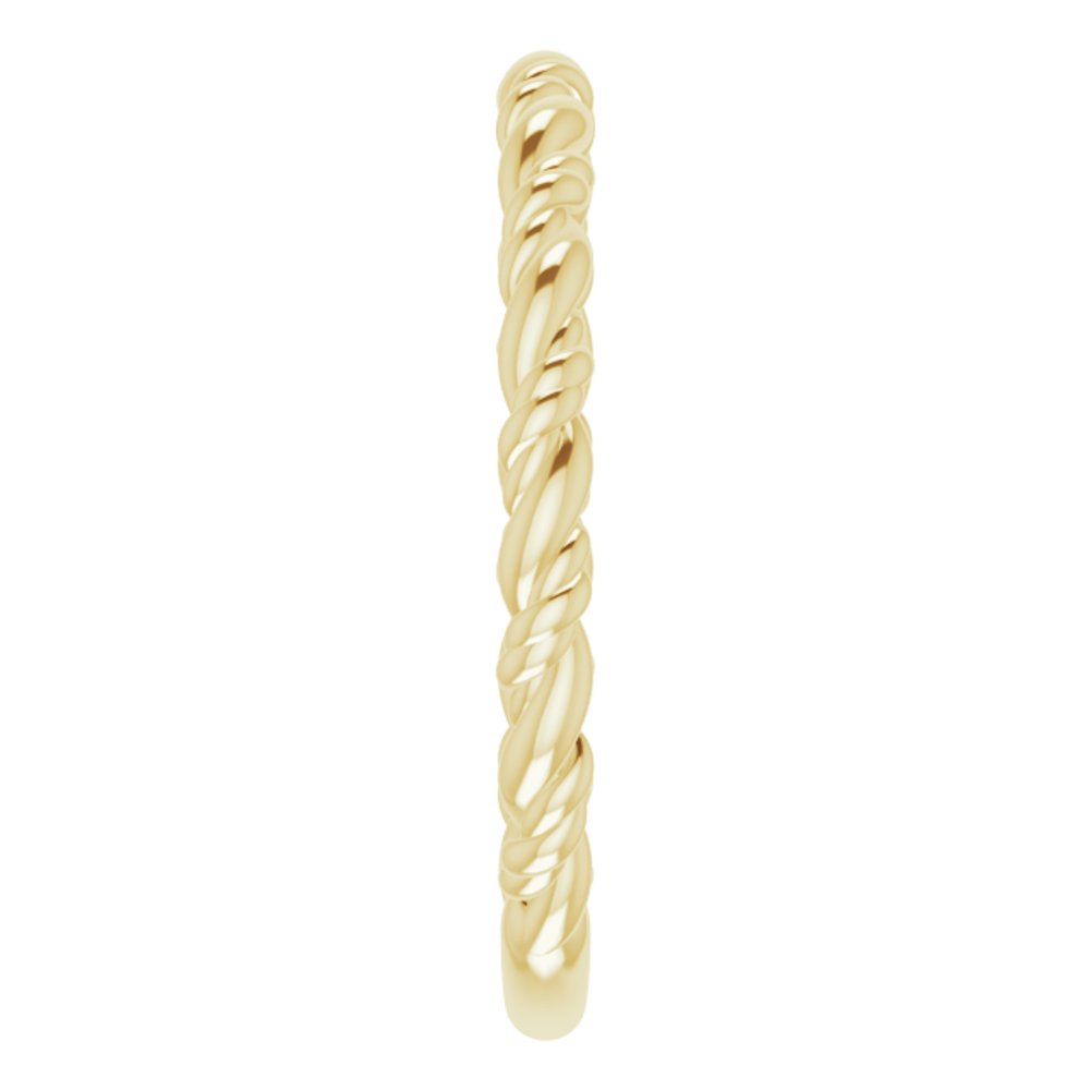 14K Yellow Stackable Rope Ring