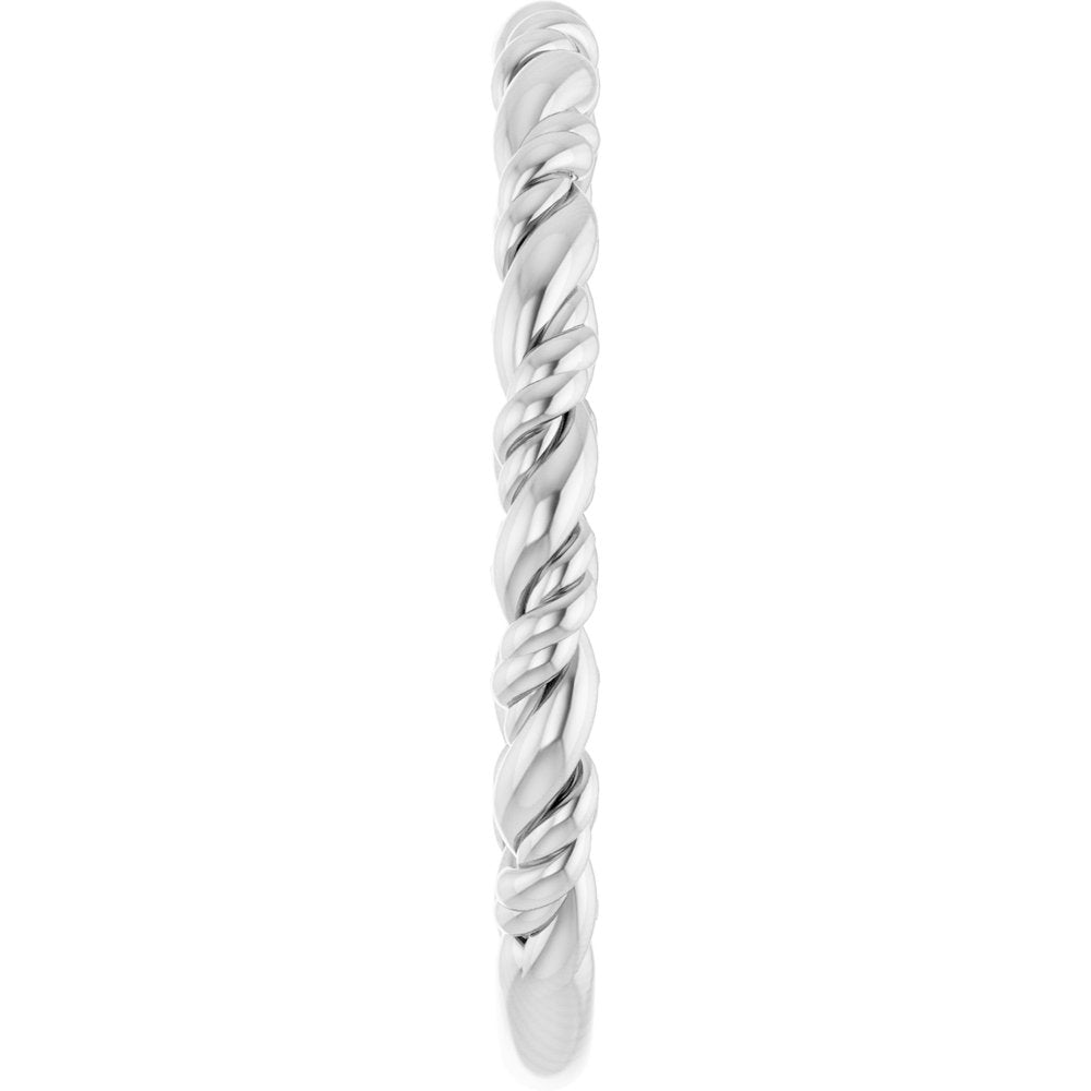 14K White Gold Stackable Rope Ring