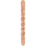 14K Rose Gold Stackable Rope Ring