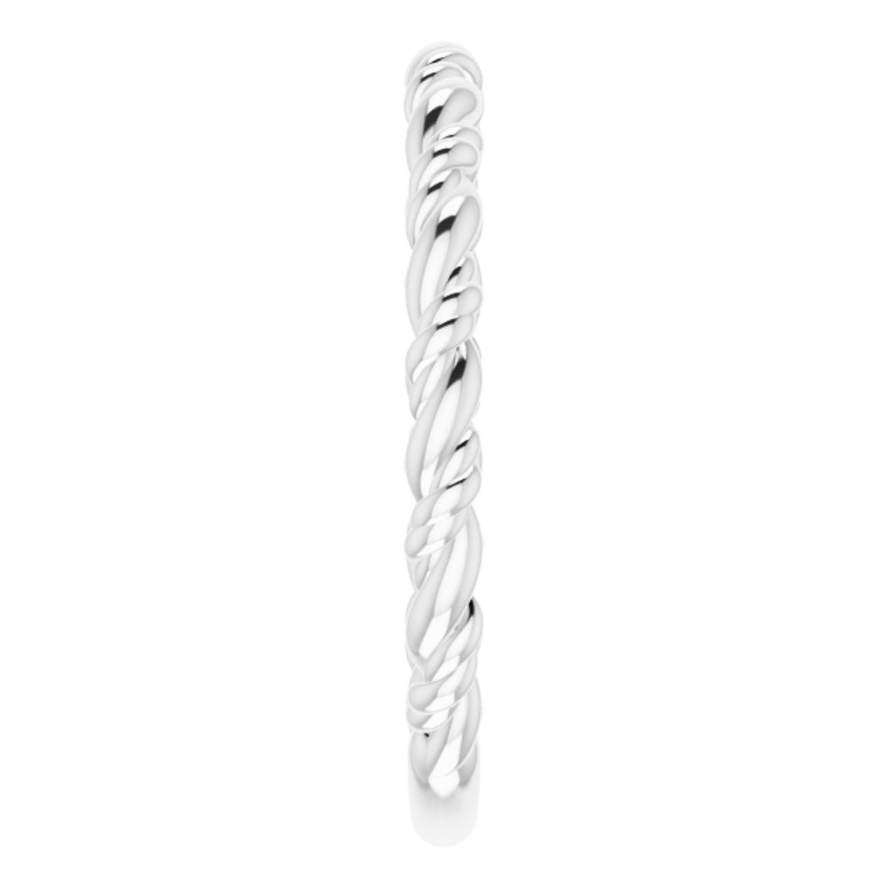 Platinum Stackable Rope Ring