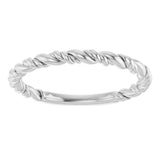 14K White Gold Stackable Rope Ring