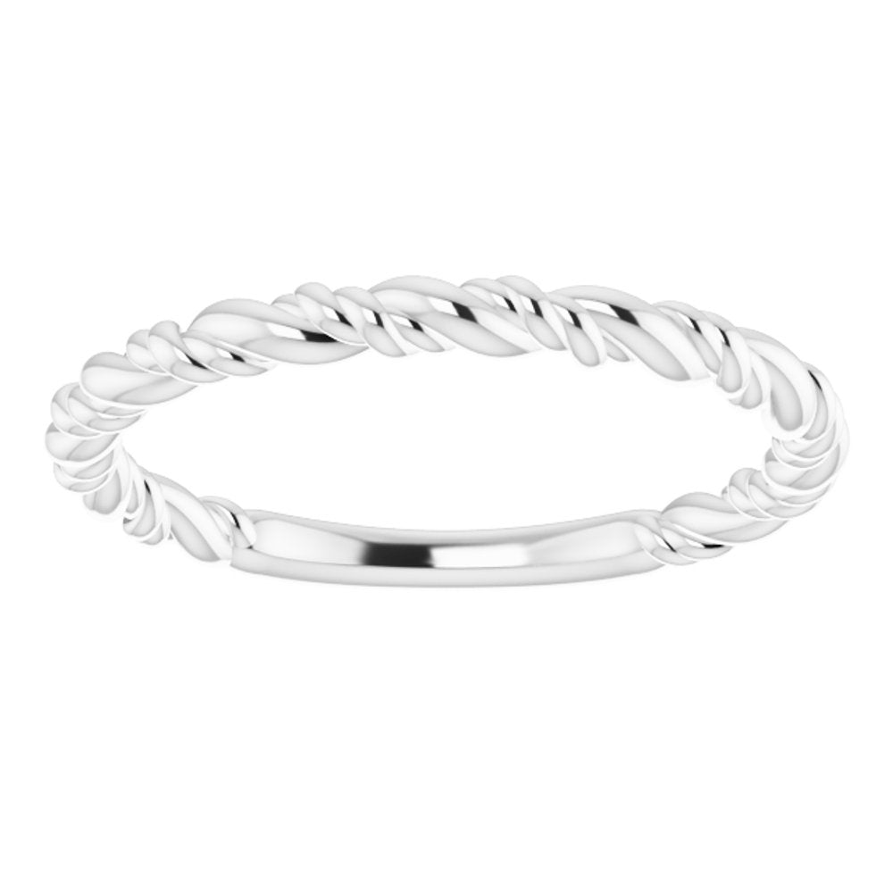 Platinum Stackable Rope Ring